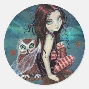 Pegatinas de arte de fantasía de hada gótica linda