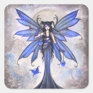 Pegatinas de arte de fantasía de hadas azules góti