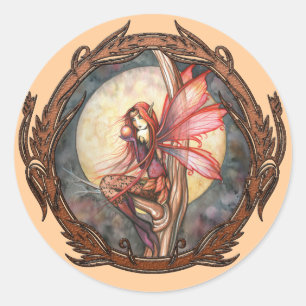 Pegatinas de arte de fantasía de hadas rojas de ot