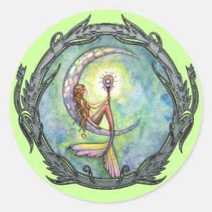 Pegatinas de arte de fantasía de Sirena Luna