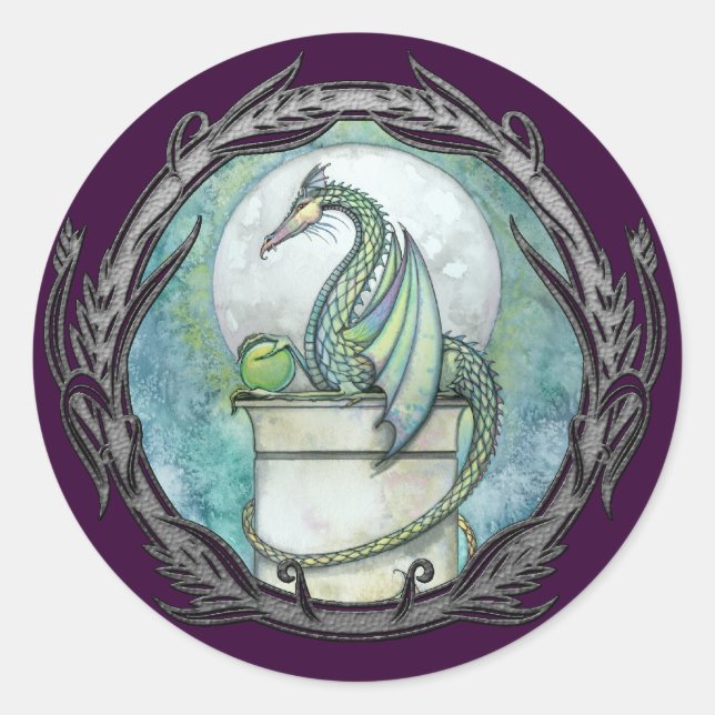 Pegatinas de arte de fantasía gótica del dragón ve (Anverso)