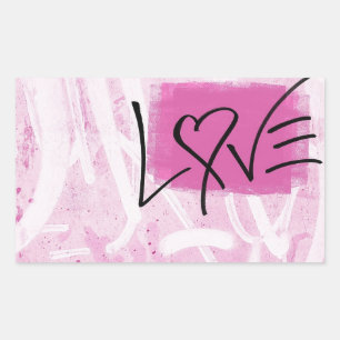 Pegatinas de arte de graffiti de amor rosa