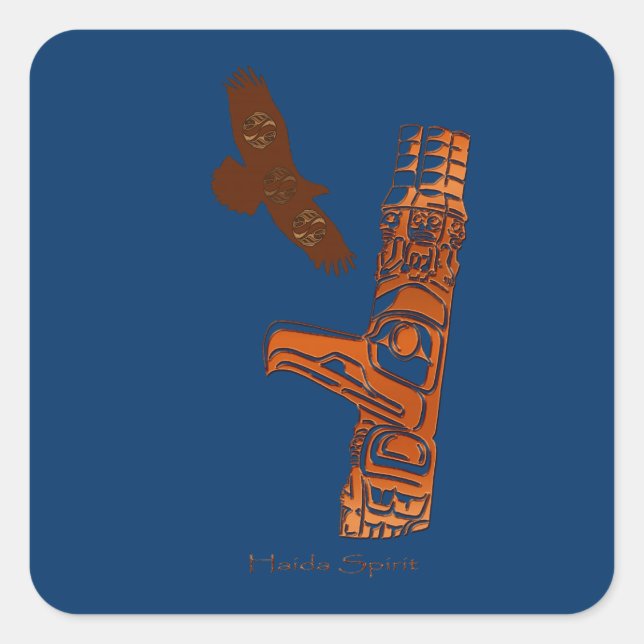 PEGATINAS de arte de HAIDA SPIRIT Eagle & Totem Po (Anverso)