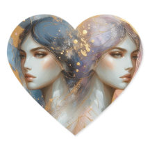 Pegatinas de arte de hermanas gemelas