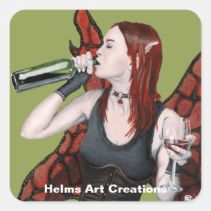 Pegatinas de arte de la botella de vino de hadas m