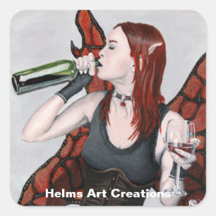 Pegatinas de arte de la fantasía del vino de bebid