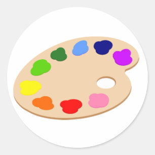 Pegatinas de arte de la paleta de pintura arcoiris