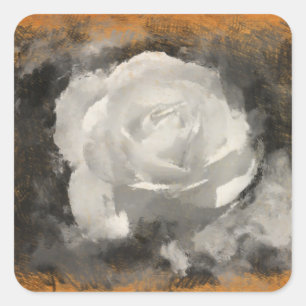 Pegatinas de arte de la rosa blanca