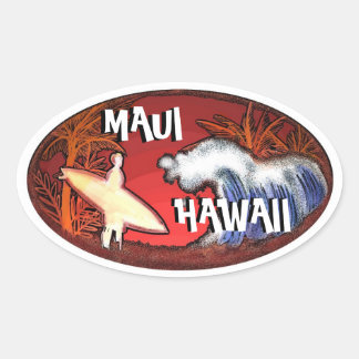 Pegatinas de arte de las olas de surf blanco Maui