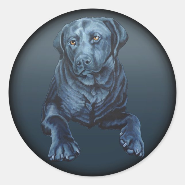 Pegatinas de arte de perro azul de Black Lab Pegat (Anverso)