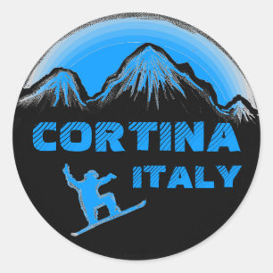 Pegatinas de arte de snboard azul de Cortina Itali