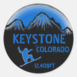 Pegatinas de arte de snowboard azul de Keystone Co