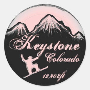 Pegatinas de arte de snowboard rosa de Keystone Co