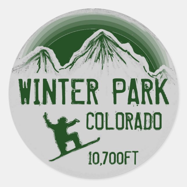 Pegatinas de arte de snowboard verdes de Winter Pa (Anverso)