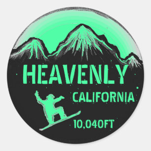 Pegatinas de arte de snowboard verdes en Californi