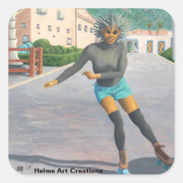 Pegatinas de arte de una mujer extranjera que pati