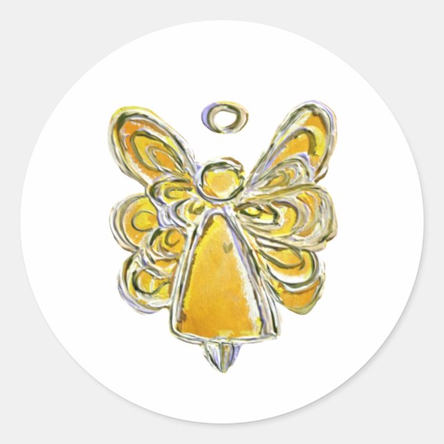 Pegatinas de arte del Ángel de la Guardia Amarillo (Anverso)