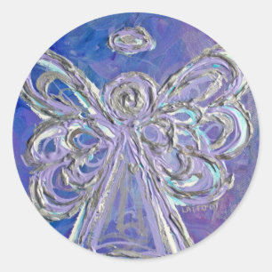 Pegatinas de arte del Ángel de la Guardia Púrpur