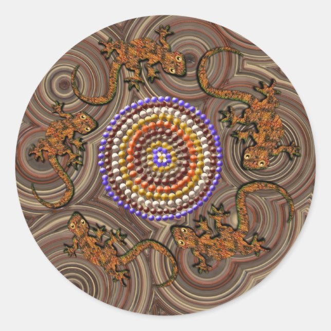 Pegatinas de arte del desierto de estilo aborigen  (Anverso)