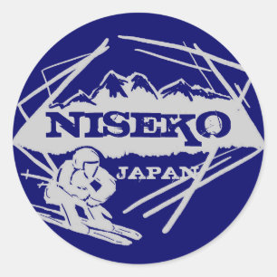 Pegatinas de arte del logo de Niseko Japan blue sk