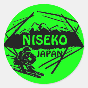 Pegatinas de arte del logo de Niseko Japan Green s