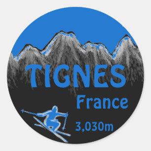 Pegatinas de arte del logo de Tignes France blue s