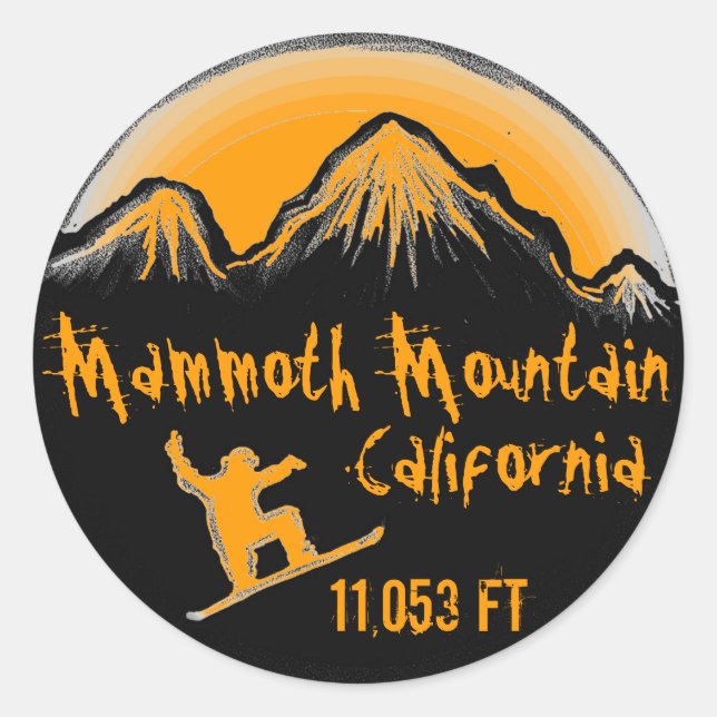Pegatinas de arte en snowboard de Mammoth Mountain (Anverso)