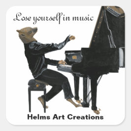 Pegatinas de arte fantasmas de Piano Hyena Piano M