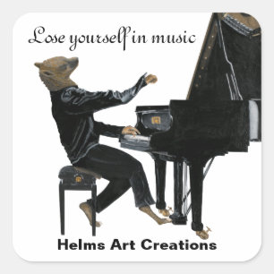 Pegatinas de arte fantasmas de Piano Hyena Piano M