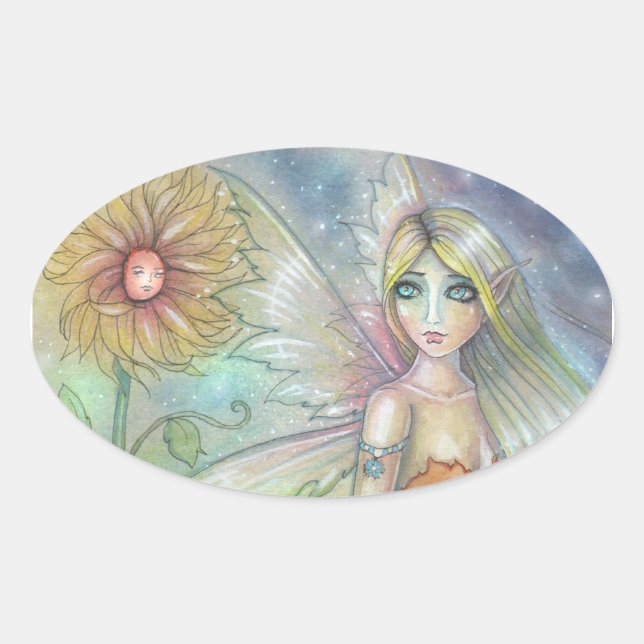 Pegatinas de Arte Fantástico de Sunflower Fairy (Anverso)