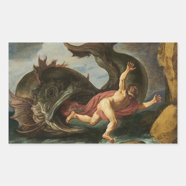 pegatinas de arte "Jonah and Whale" (Anverso)