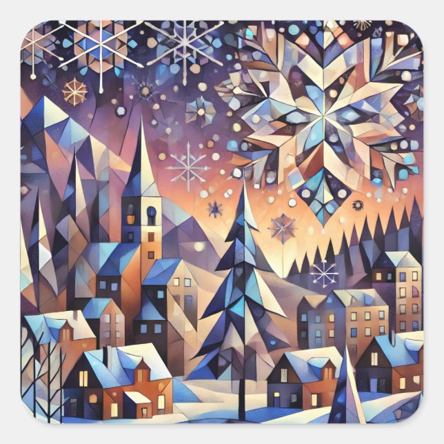 Pegatinas de arte nocturno de invierno (Anverso)