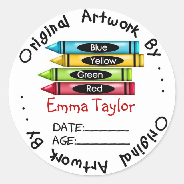 Pegatinas de arte originales - Crayones (Anverso)