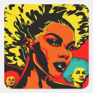 Pegatinas de arte pop de Estados Unidos negro