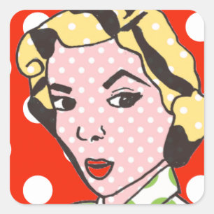 Pegatinas de arte pop de Lady Retro