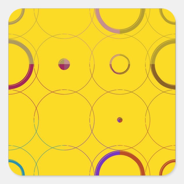 Pegatinas de arte pop retro colorido (Anverso)