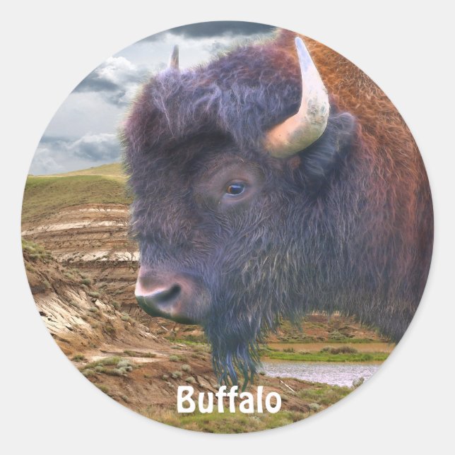 Pegatinas de arte Wild Buffalo and Badlands Bison- (Anverso)