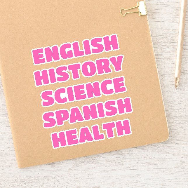 Pegatinas de asignatura escolar, estética (Cuaderno)