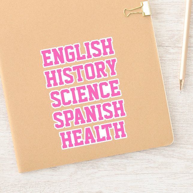 Pegatinas de asignatura escolar, estética (Cuaderno)