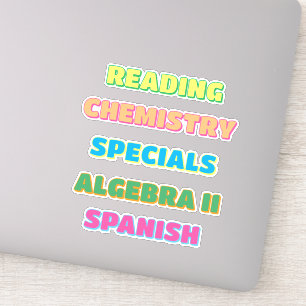 Pegatinas de Asignaturas Escolares con Sombra Esté
