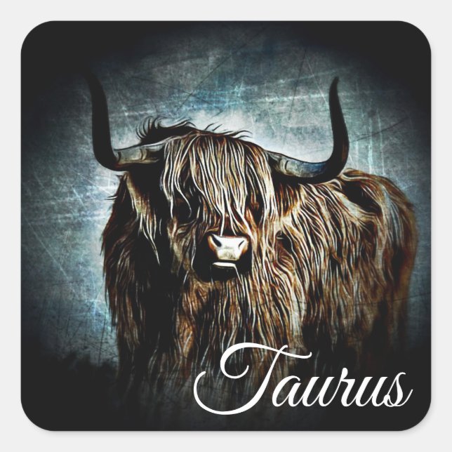 Pegatinas de Astrología del Símbolo de Toro Taurus (Anverso)