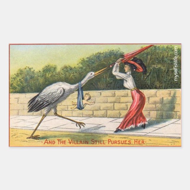 Pegatinas de ataque por cigüeñas (sin niños) (Anverso)