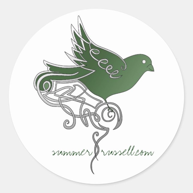 Pegatinas de aves esmeraldas (Anverso)