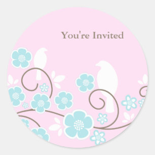 Pegatinas de aves y flores