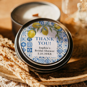 Pegatinas de azulejos azules mediterráneos de limó