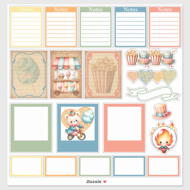 Pegatinas de Baby Circus Planner (Hoja)