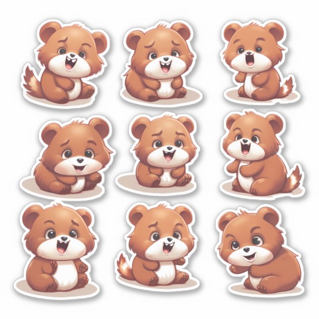 pegatinas de baby Red Pandas (Anverso)