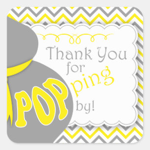 Pegatinas de Baby Shower a favor de Bump Belly gri