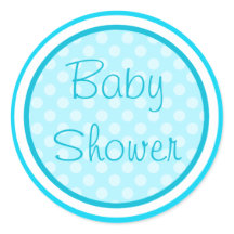 Pegatinas de Baby Shower Aqua Blue