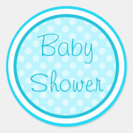 Pegatinas de Baby Shower Aqua Blue